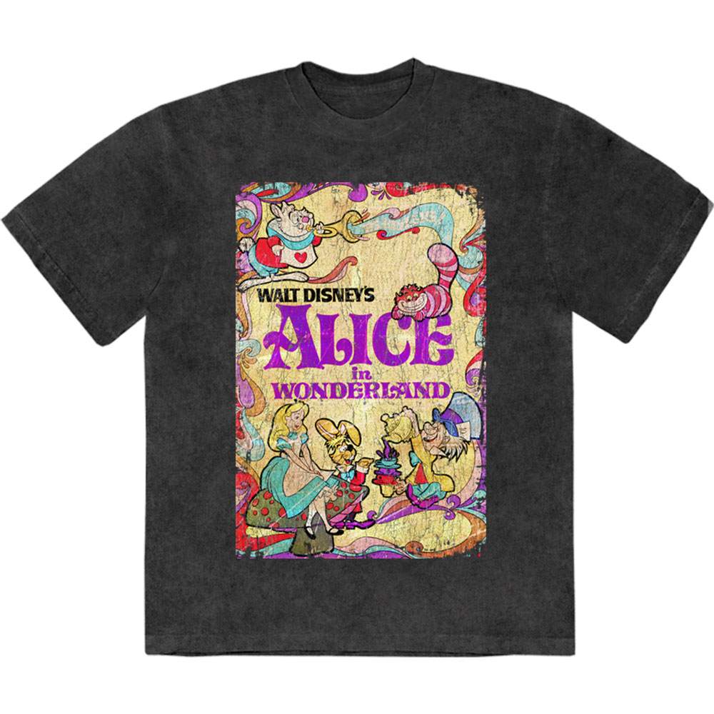 Disney - Alice In Wonderland - Psych Poster T-shirt Homme - Noir